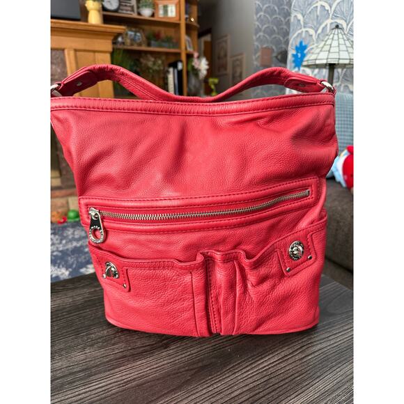 Marc by Marc Jacobs Handbags - MARC by Marc Jacobs Red Leather Blake Large Full Zip Shoulder Hobo Hand Bag